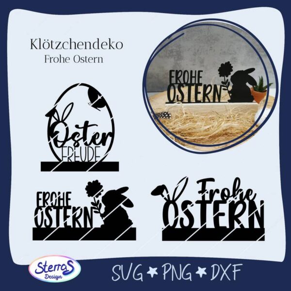 Frohe Ostern - Klötzchendeko