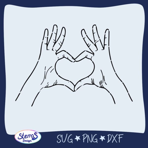 Hand LineArt Herzen – Bild 9
