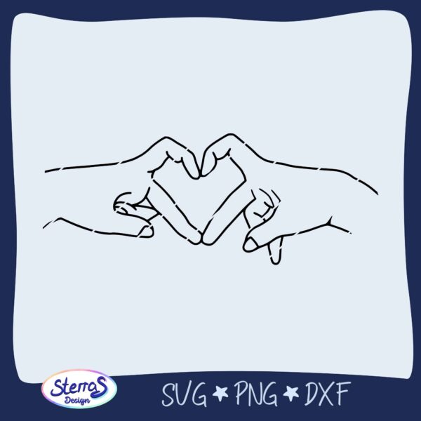 Hand LineArt Herzen – Bild 8