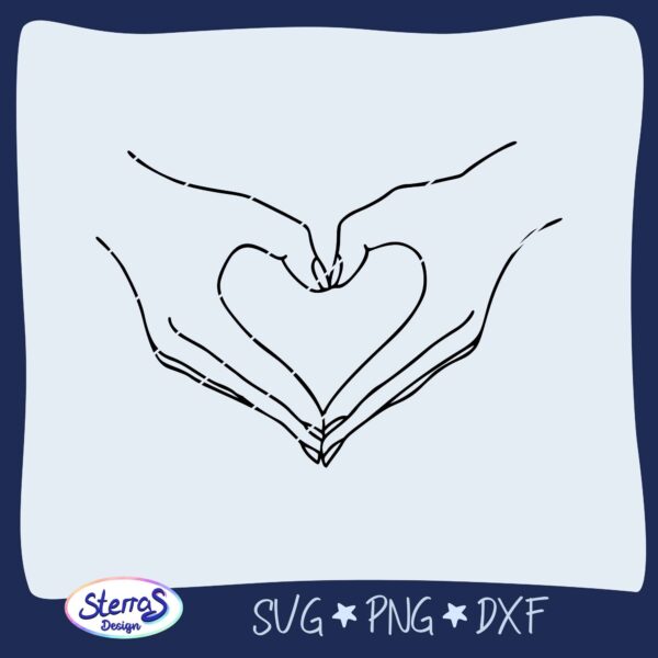 Hand LineArt Herzen – Bild 6