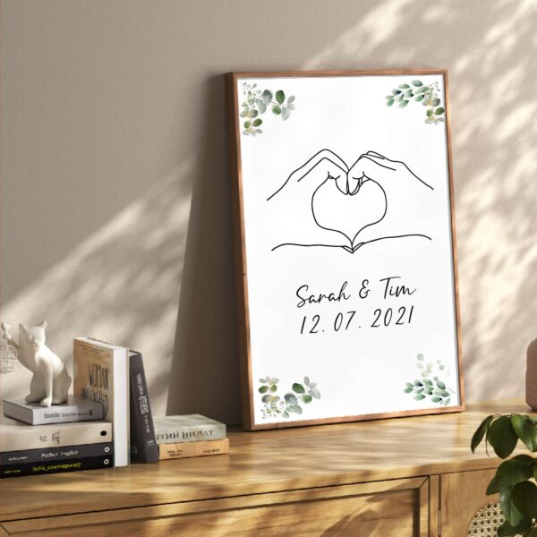 Hand LineArt Herzen – Bild 2