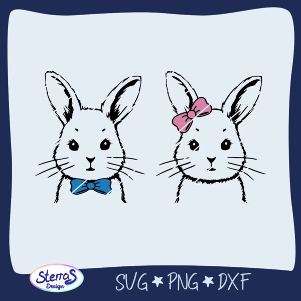 Hase mit Schleife oder Fliege
