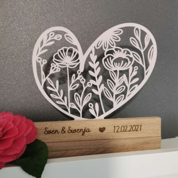 Herz floral - Klötzchendeko – Bild 2