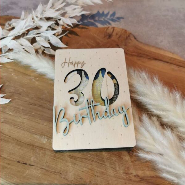 Geld- und Geschenkkartenverpackung für runde Geburtstage – Happy Birthday – Bild 8