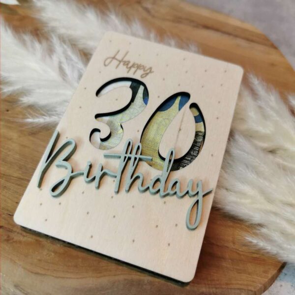 Geld- und Geschenkkartenverpackung für runde Geburtstage – Happy Birthday – Bild 7