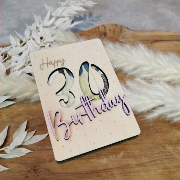 Geld- und Geschenkkartenverpackung für runde Geburtstage – Happy Birthday – Bild 6