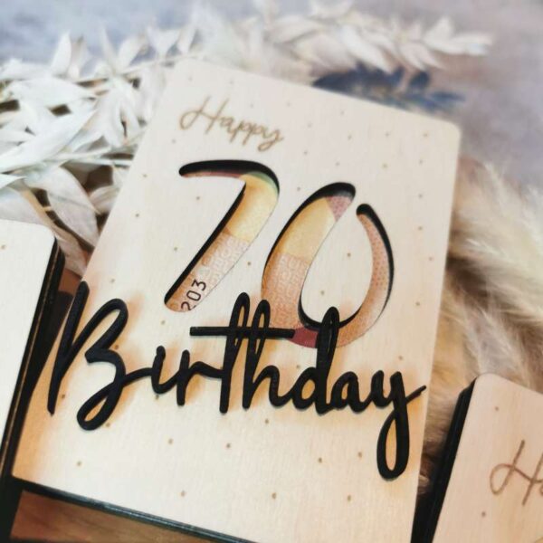 Geld- und Geschenkkartenverpackung für runde Geburtstage – Happy Birthday – Bild 4