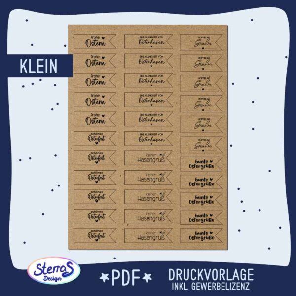 Detailansicht der Druckvorlage im PDF-Format in kleiner Größe. Umrahmt mit SterrasDesign-Logo und dem Hinweis: PDF-Druckvorlage inklusive Gewerbelizenz.