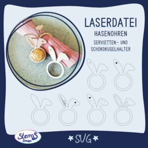 Serviettenhalter Hasenohren - Laserdatei