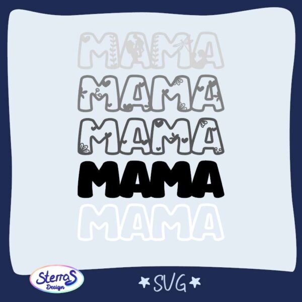 Laserdatei „MAMA“ mehrschichtig - Version 2 – Mutter mit Kind – Bild 3