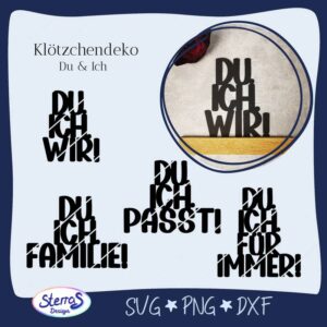Du und Ich - Klötzchendeko
