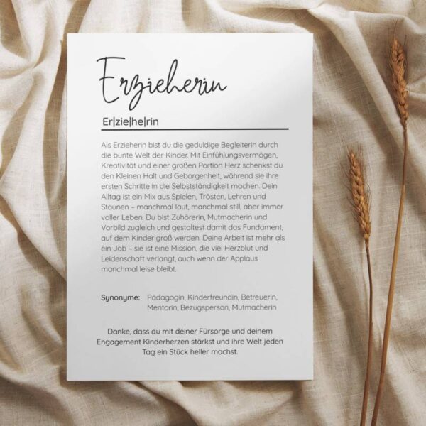Definition Erzieherin - Druckvorlage – Bild 3