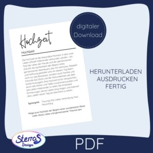 Definition Hochzeit - Druckvorlage