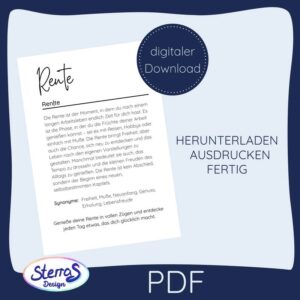 Definition Rente - Druckvorlage