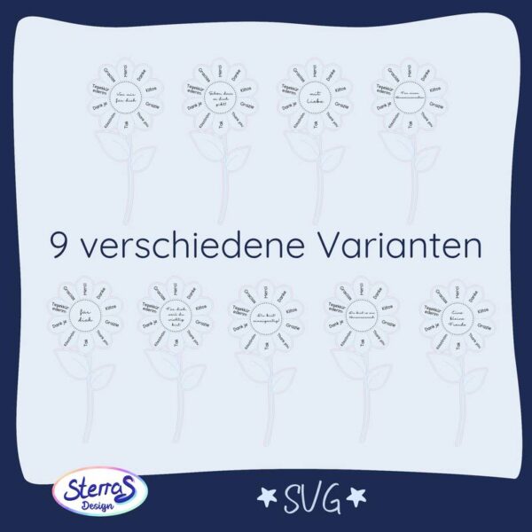 Sonnenblume Danke – Laserdatei mit 9 Varianten – Bild 6