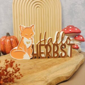 Fuchs mit Hallo Herbst - 3D Druckdatei