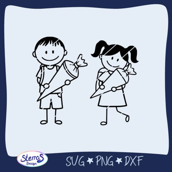 Strichmännchen - Einschulung