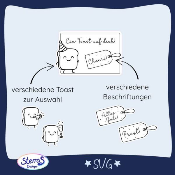 Geschenkkartenhalter "Ein Toast auf dich" – Bild 2