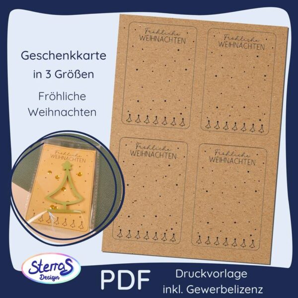 Geschenkkarte - Fröhliche Weihnachten