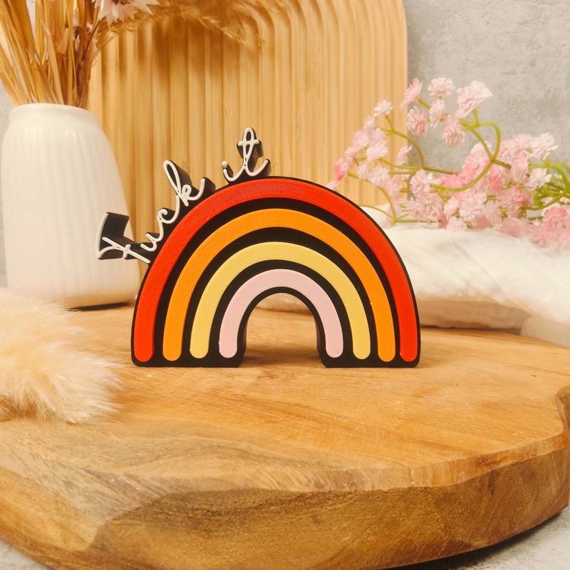 Regenbogen "Fuck it" - 3D Druckdatei – Bild 4