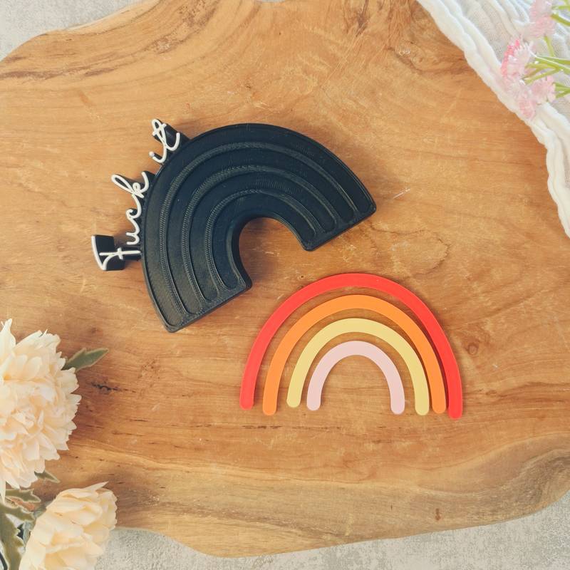 Regenbogen "Fuck it" - 3D Druckdatei – Bild 3