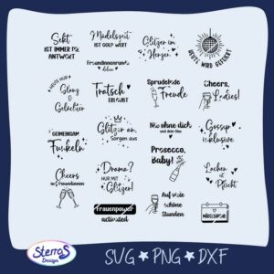 Untersetzersprüche - Glitzer und Gossip