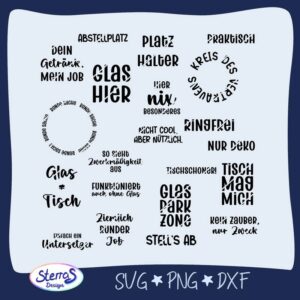 Untersetzersprüche - Reduziert