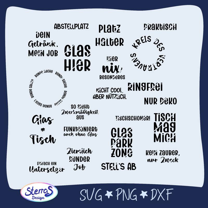 Untersetzersprüche - Reduziert