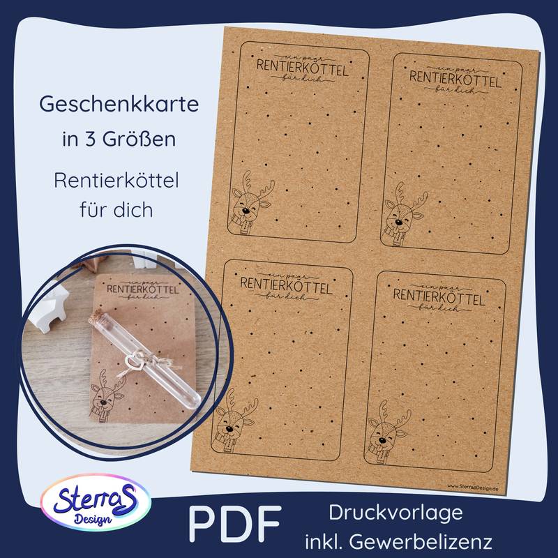 Geschenkkarte - ein paar Rentierköttel für dich