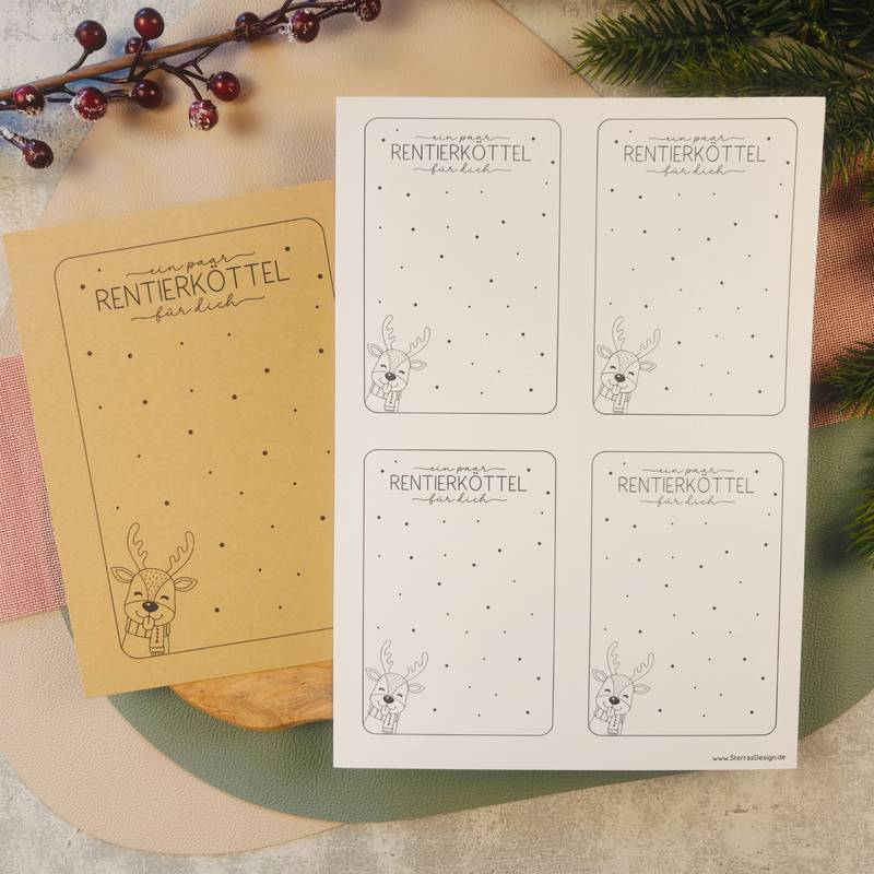 Geschenkkarte - ein paar Rentierköttel für dich – Bild 3