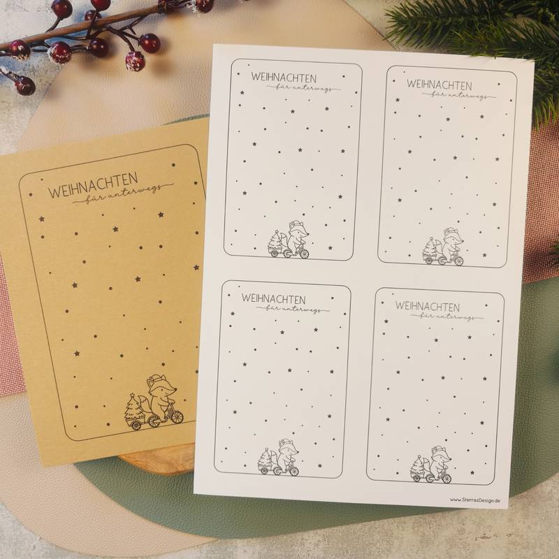 Geschenkkarten Set - "ein kleiner Stern für dich" & "Weihnachten für unterwegs" – Bild 4