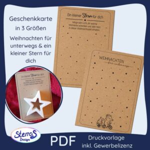 Geschenkkarten Set - "ein kleiner Stern für dich" & "Weihnachten für unterwegs"