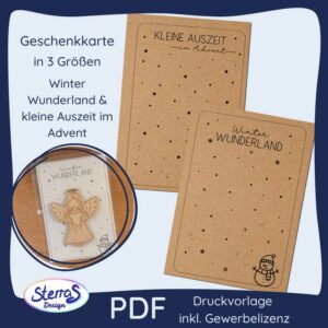 Geschenkkarten Set - kleine Auszeit im Advent & Winter Wunderland