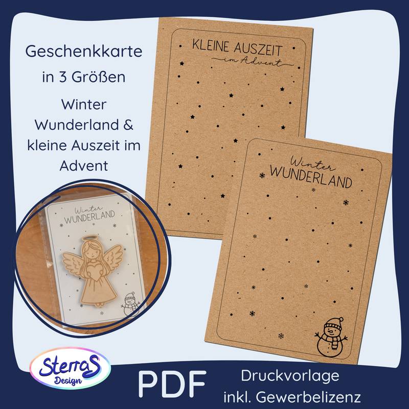 Geschenkkarten Set - kleine Auszeit im Advent & Winter Wunderland