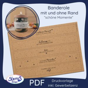 Banderole - schöne Momente - Druckvorlage
