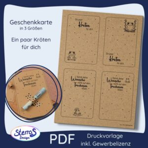Ein paar Kröten für dich - Gechenkkarte